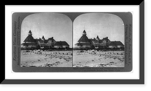 Historic Framed Print, Hotel Palm Garden and waters of the Pacific at Coronado Beach, San Diego, Calif.,  17-7/8" x 21-7/8"