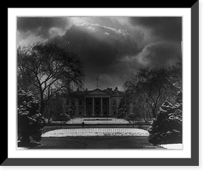 White House, Washington, D.C. on a snowy day, Antique Poster