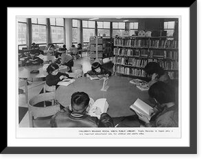 Historic Framed Print, Children's reading room, Hibiya Public Library,  17-7/8" x 21-7/8"