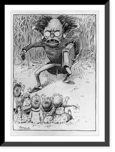 Historic Framed Print, [A horrible monster glared at them],  17-7/8" x 21-7/8"