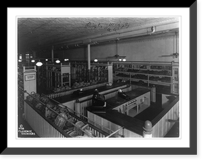 Interior view of a Piggly Wiggly self-service grocery store showing check out counter with cash registers, Antique Print