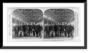 Col. Hard and staff, 8th Ohio Vols.. on pier N.Y.. sailing day for Santiago Classic, Vintage Wall Art