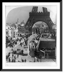 Historic Framed Print, The Eiffel Tower. Champs de Mars in distance. Paris Exposition, 1900,  17-7/8" x 21-7/8"