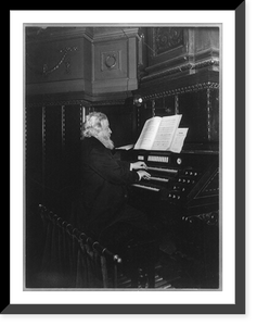 Alexandre Guilmant, full-length portrait, playing organ, facing right, Antique Print