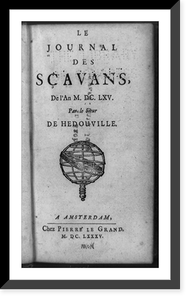 Title page of Le journal des scavans, with armillary sphere, Historic Print