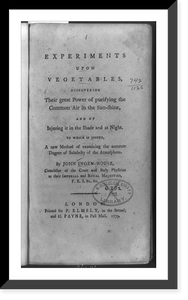 Title page of Experiments upon vegetables, Vintage Poster