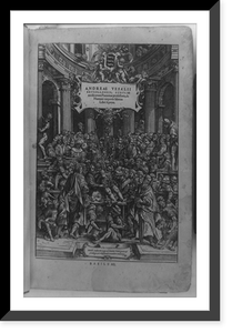 Crowd watching dissection of female cadaver with skeleton at its head, Antique Wall Art