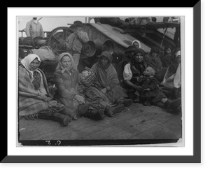 Group of emigrants (women and children) from eastern Europe on deck of the S.S. Amsterdam Classic, Antique Wall Art