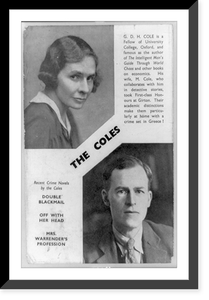 Head-and-shoulders portraits of G.D.H. Cole and his wife, Margaret Cole, Vintage Poster