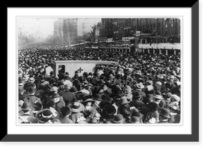 Historic Framed Print, [Women's suffrage procession in Washington, D.C. 1913, March 3, crowd around Red Cross ambulance],  17-7/8" x 21-7/8"