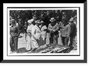 Historic Framed Print, [Hermann G&ouml;ring and entourage standing around lamb on spit during visit to Greece],  17-7/8" x 21-7/8"