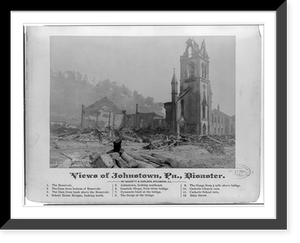 Views of Johnstown, Pa., disaster. Catholic church ruin.Sackett & Carlson, Sycamore, Ill. Classic, Vintage Wall Art