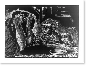 Vintage Photo Print - Hunger #1.Fanny Rabel, 1952 - Historic Wall Art Gift