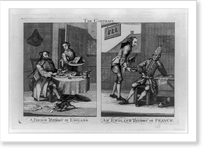 Antique Photo Print - The Contrast a French prisoner in England