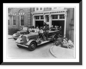 Antique City View - Washington, DC - Firemen on two fire engines, 1643