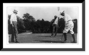 Historic Framed Print, Justices of the Supreme Court at work and play, Associate Justice Joseph McKenna (left) on the links with former Justice Pitney,  17-7/8" x 21-7/8"