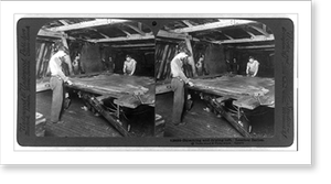 Antique Photo Print - Stretching and drying loft.Underwood & Underwood