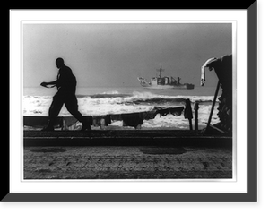 Historic Framed Print, Beirut American beach position west of the airport.,  17-7/8" x 21-7/8"