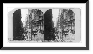 Antique Scenic Print - New York City - Lower Broadway