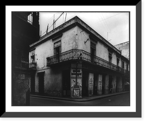 Historic Framed Print, Casa de la Cruz Verde, Calle Amargura y Calle Mercaderes,  17-7/8" x 21-7/8"