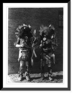 Historic Framed Print, Tesuque buffalo dancers,  17-7/8" x 21-7/8"