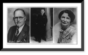 Portraits of Dr. John Richard Brinkley, head-and-shoulders view; his son, full-length, standing; and his wife, head-and-shoulders; all facing front, Vintage Wall Art