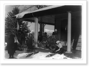 Vintage Americana Print - Off for a hike, Bellevue, Intervale