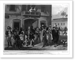 Historic Photo Print - Slave market at Rio Janeiro.drawn by Augs