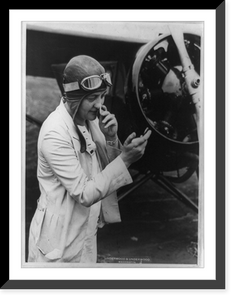 Historic Framed Print, Phoebe Omlie wins national air derby.photo by Underwood & Underwood.,  17-7/8" x 21-7/8"