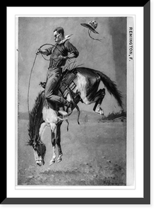 A bucking bronco.F. Remington. Classic, Antique Print