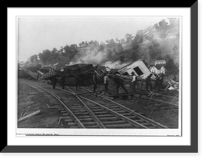 Historic Framed Print, The ruins at Johnstown" after the flood May 31,  1889; clearing away the wreck,  B.&O. R.R.. a ghastly find.Rothengatter & Dillon,  photo's.",  17-7/8" x 21-7/8"