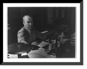 Archibald MacLeish, Librarian of Congress, half-length portrait, seated at desk, facing slightly right, Antique Print