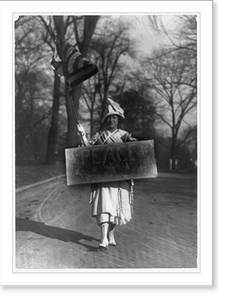 Vintage Photo Print - Washington, DC - Woman marching with peace sign