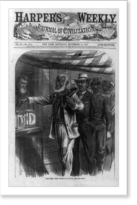 Vintage Americana Print - The first vote.drawn by A.R. Waud