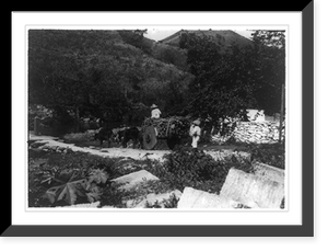Historic Framed Print, Carrying wood for use in the furnace of a coffee mill,  17-7/8" x 21-7/8"