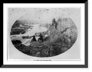 Historic Framed Print, Great Falls, Potomac River, March 1864, from below looking up,  17-7/8" x 21-7/8"