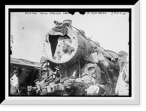 Historic Framed Print, Engine which wrecked train on New Haven,  17-7/8" x 21-7/8"