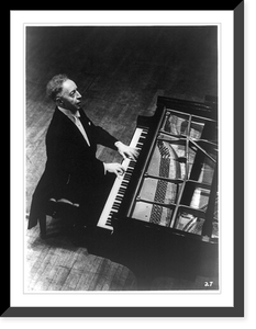 Historic Framed Print, [Artur Rubinstein, full-length portrait, seated at piano, facing right],  17-7/8" x 21-7/8"