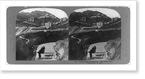 Antique Photo Print - Victoria Peak and residences, Hong Kong, China