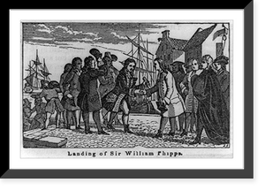 Historic Framed Print, Landing of Sir William Phipps.[by] A.A.,  17-7/8" x 21-7/8"