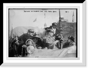 New York - Paris race: Drivers of German car, New York Classic, Vintage Print