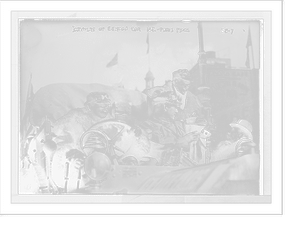 New York - Paris race: Drivers of German car, New York Classic, Vintage Print