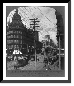 Historic Framed Print, Market Street, San Francisco, before the earthquake of 1906, California,  17-7/8" x 21-7/8"