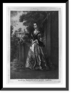 Martha Washington at Mount Vernon.Jacob Rau print, Historic Print