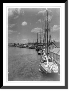 Historic Framed Print, [Boats and wharves at Gloucester, Massachusetts],  17-7/8" x 21-7/8"