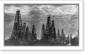 Vintage Americana Print - Spindle Top oil field, Beaumont, Texas