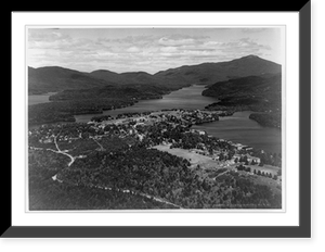 Aerial view of Lake Placid, New York, showing Stevens house.Fairchild Aerial Surveys, Inc., New York City. Classic, Vintage Wall Art