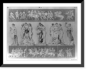 Sculpture by Antonio Canova and sculpture and bas reliefs by Bertel Thorwaldsen of classical figures.G. Heck, dirt. ; Henry Winkles, sculpt, Historic Print