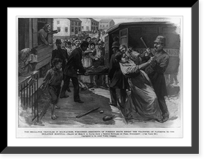 The small-pox troubles in Milwaukee, Wisconsin. residents of foreign birth resist the transfer of patients to the isolation hospital.drawn by Miss G.A. Davis ; from a sketch supplied by Fred. Dough