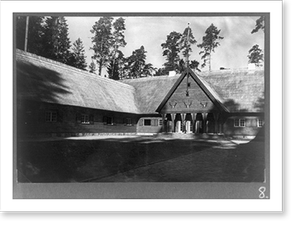 Black & White Photo - Jägerhof Rominten. Exterior view with courtyard